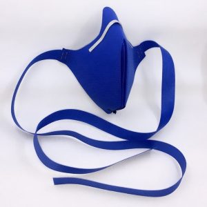 Blue origami face mask prototype