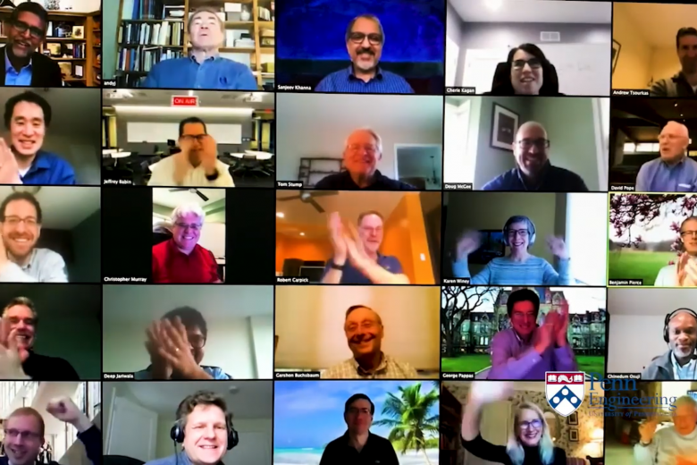 Screenshot of Penn Engineering faculty and staff congratulating Class of 2020