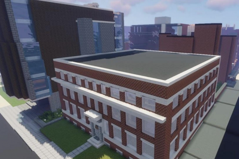 Moore Building rendered in Minecraft
