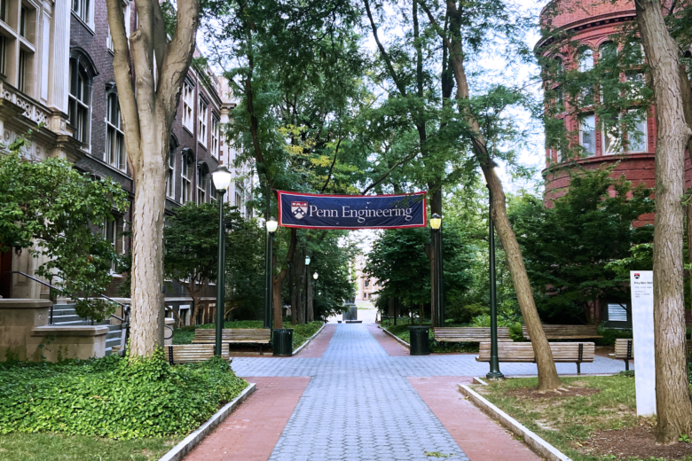 Penn Engineering banner hangs over Smith Walk