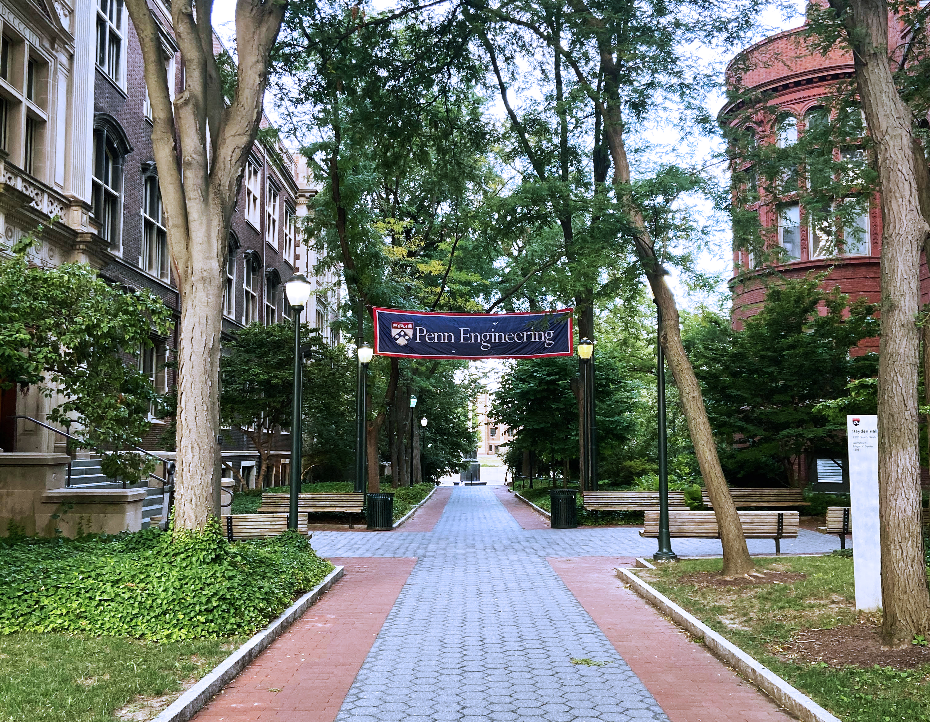 Penn Engineering banner hangs over Smith Walk