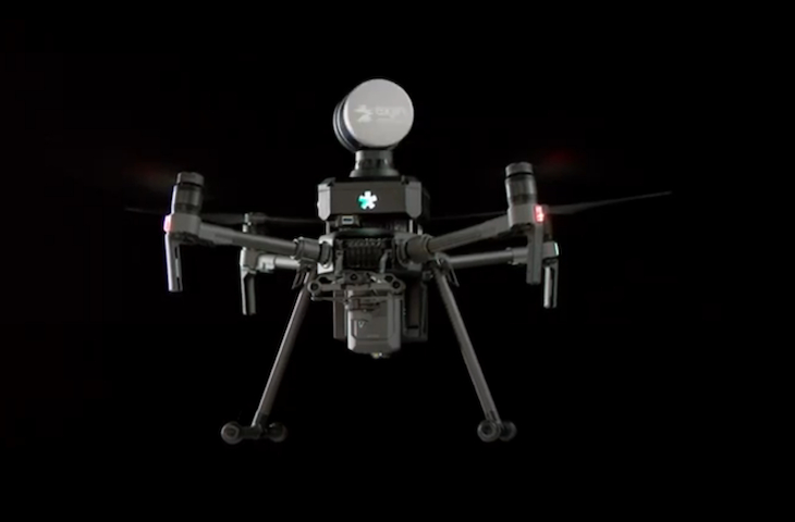 An Exyn quadrotor in midair