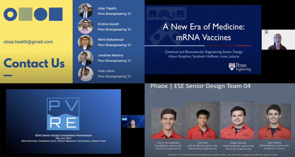 Screen shot of Senior Design Competition winners