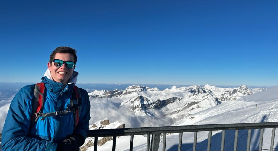 Ricardo del Rio poses in the Alps