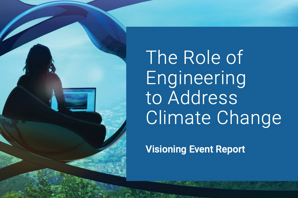 Cover of the ERVA Report, depicting a person on a laptop looking out over a lush landscape with a city in the distance