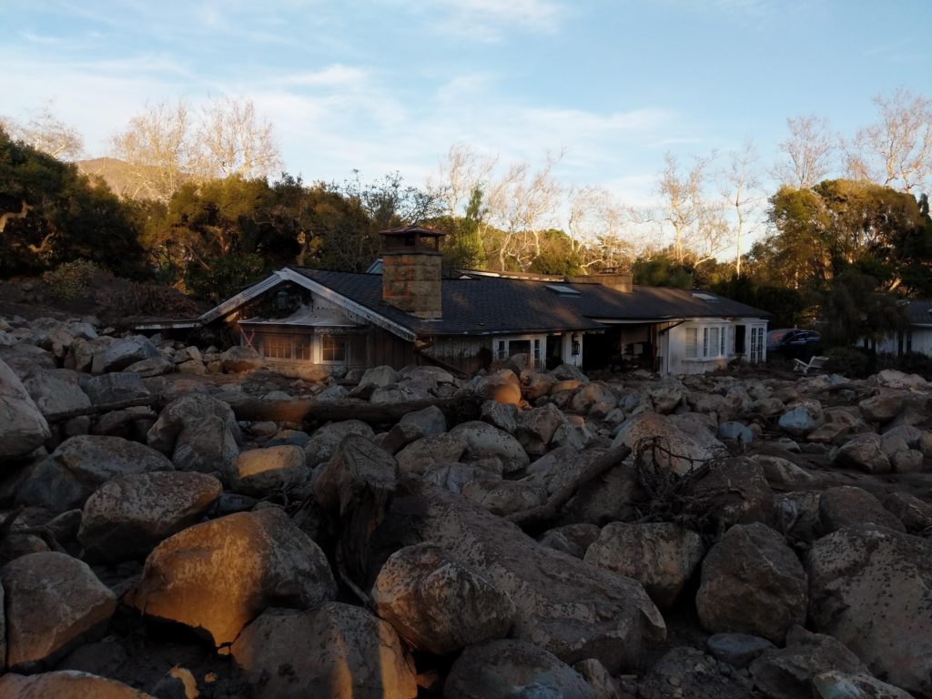 Picture of a home after the Montecito mudslide is 2018
