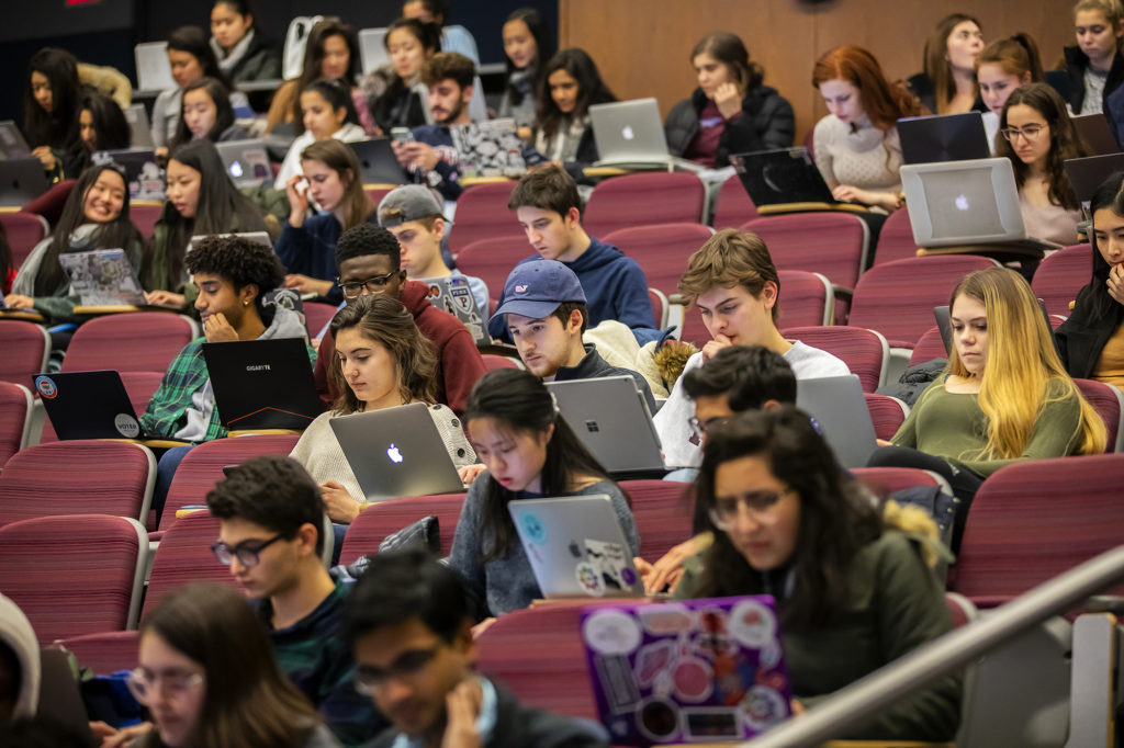 Students in the classroom on their laptops