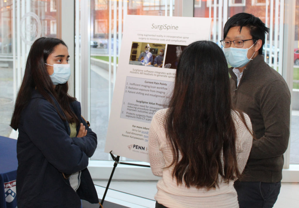 Penn Sudents discussing project at Penn Center for Innovation