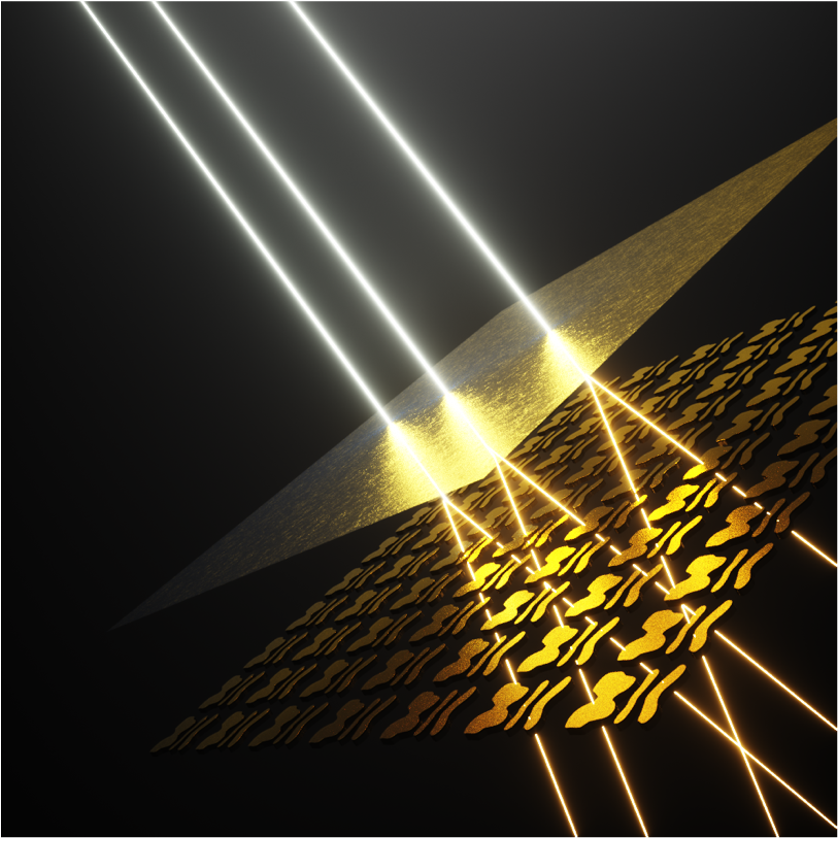 A metasurface interacting with light 
