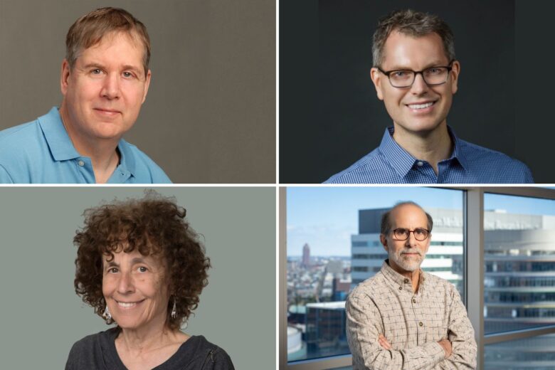 Newly elected members of the U.S. National Academy of Sciences, (clockwise from top left) David Brainard from the School of Arts & Sciences; Duncan Watts from the Annenberg School for Communication, the School of Engineering and Applied Science, and the Wharton School; Kenneth S. Zaret; and Susan R. Weiss, both from the Perelman School of Medicine.