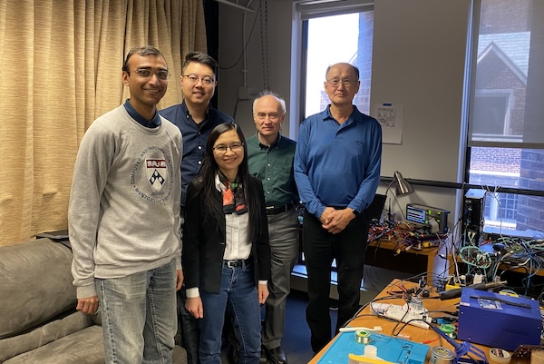 From left: Neeraj Gandhi; Mingmin Zhao, Assistant Professor in Computer and Information Science (CIS); Linh Thi Xuan Phan, Associate Professor in CIS and Gandhi's advisor; Oleg Sokolsky, Research Professor in CIS; and Insup Lee, Caitlin Fitler Moore Professor in CIS and Director of the PRECISE Center