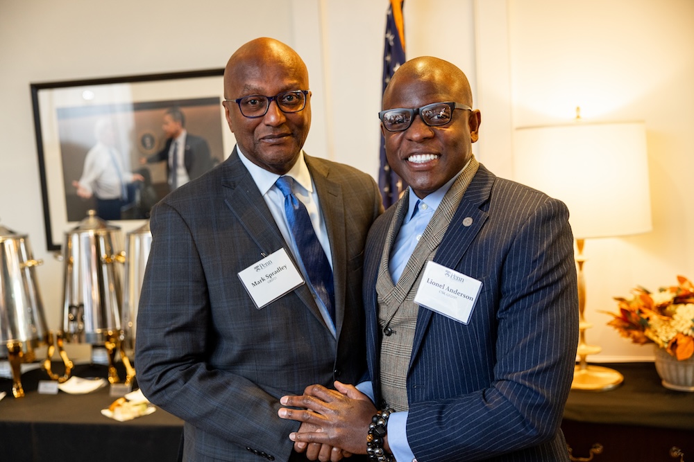 Mark Spradley (GrEd '18) and Lionel Anderson (C'04, GEd '07), from left (Credit: Pete Redel)