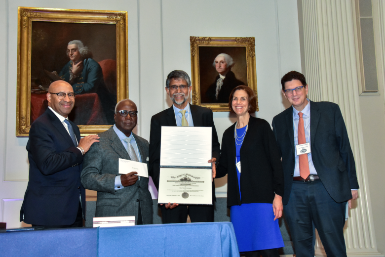 Vijay Kumar accepts the John Scott award