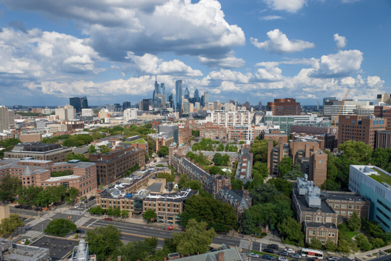 Aerial photo of the Penn campus