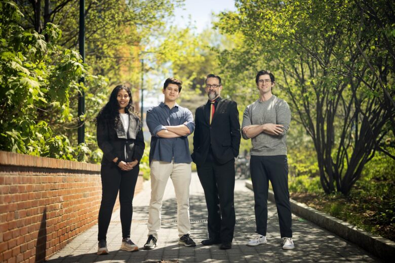 From left: Postdoctoral researcher Shreya Arya, Ph.D. candidate Miguel Lopez, PIK Professor Rob Ghrist, and Ph.D. candidate Julian Gould.